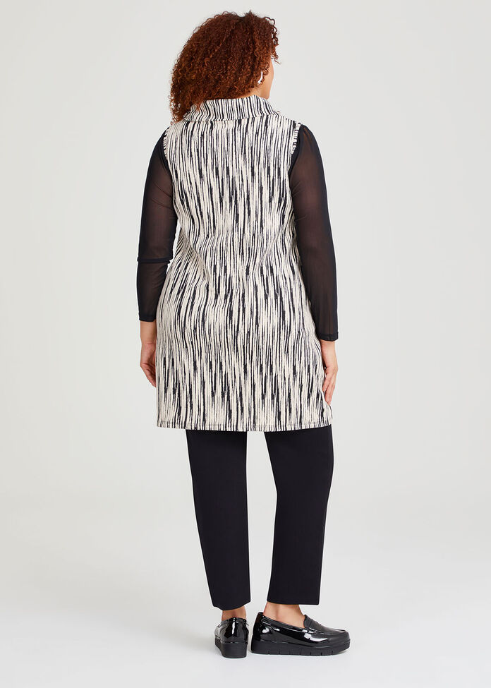 Plus Size Colorblock Jacquard Soft Knit Tunic