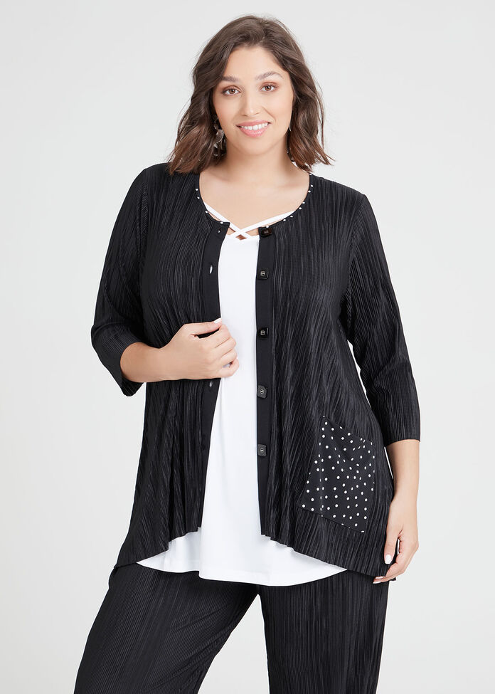 Pretty Pleats Cardi, , hi-res
