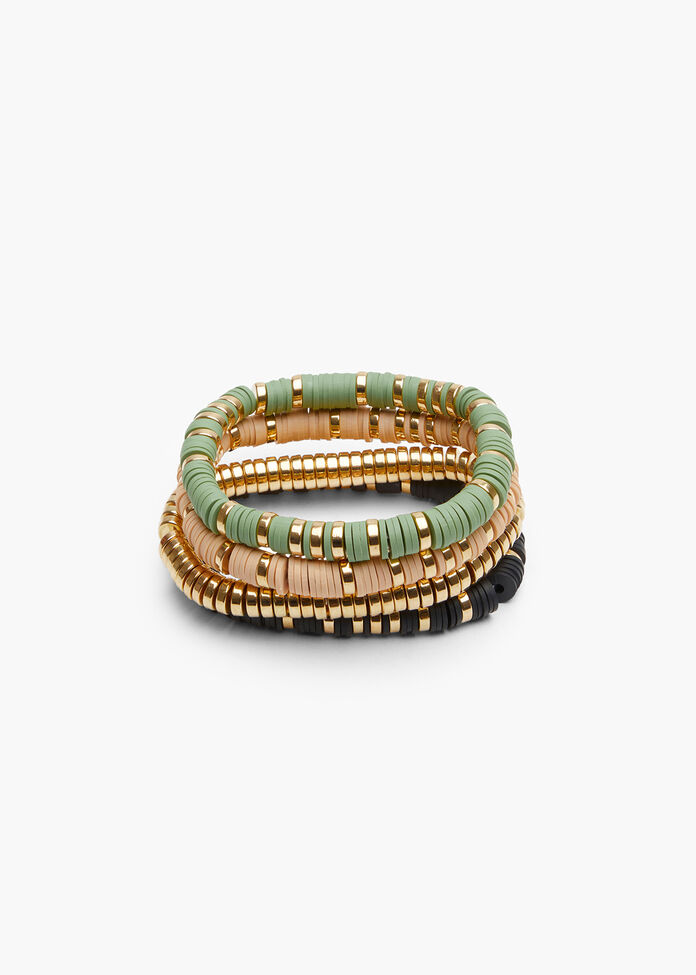 Polymer Clay Heishi Bracelet Set, , hi-res