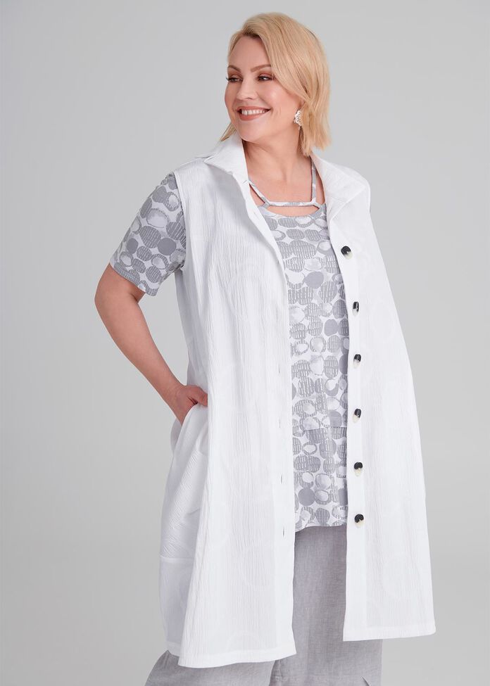Shop Plus Size Isabelle Jacquard Vest in White | Taking Shape AU