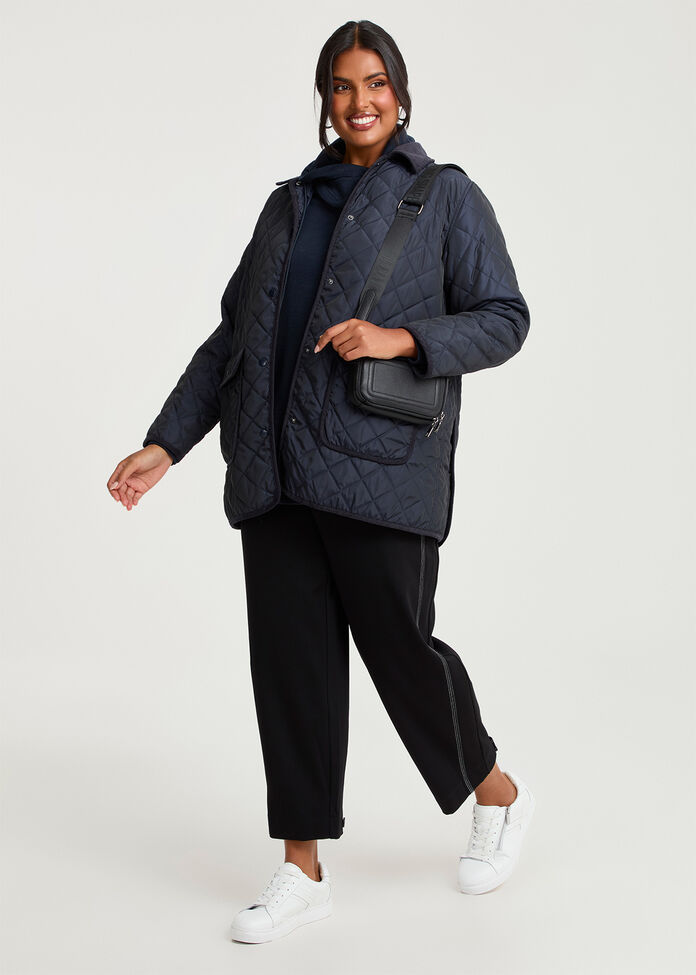 Shop Plus Size Drawstring Collar Sweat, Navy | Taking Shape NZ