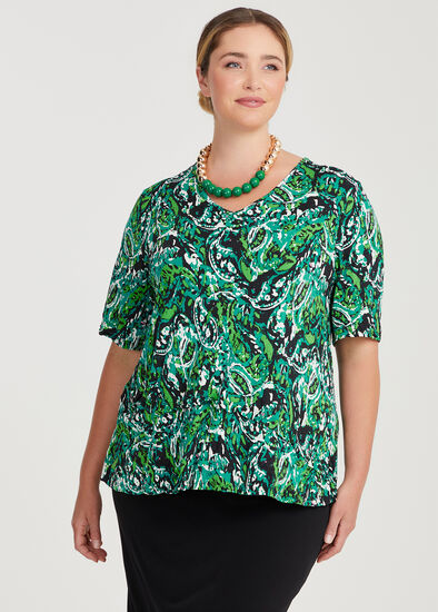 Plus Size Crushed Print Top