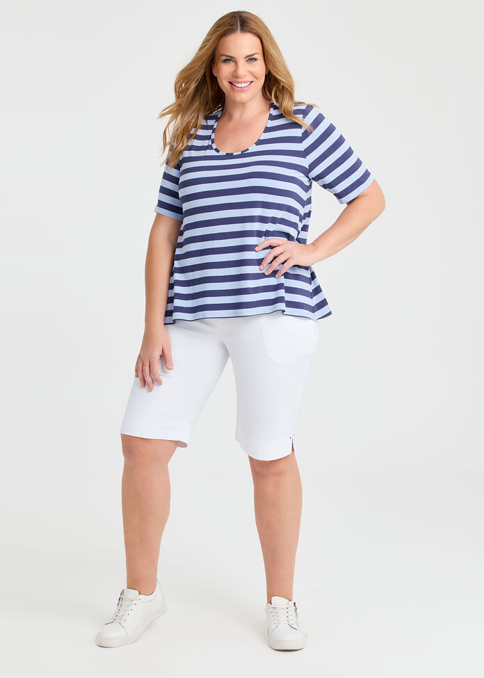 Natural Stripe Essential T-Shirt, , hi-res