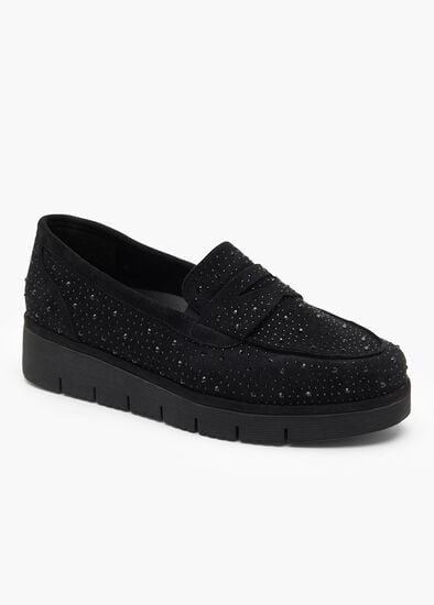 Plus Size Wedge Bejewelled Loafer