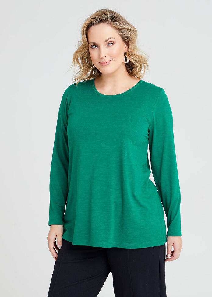 Shop Plus Size Wool Bamboo Top in Green | Sizes 12-30 | Taking Shape NZ