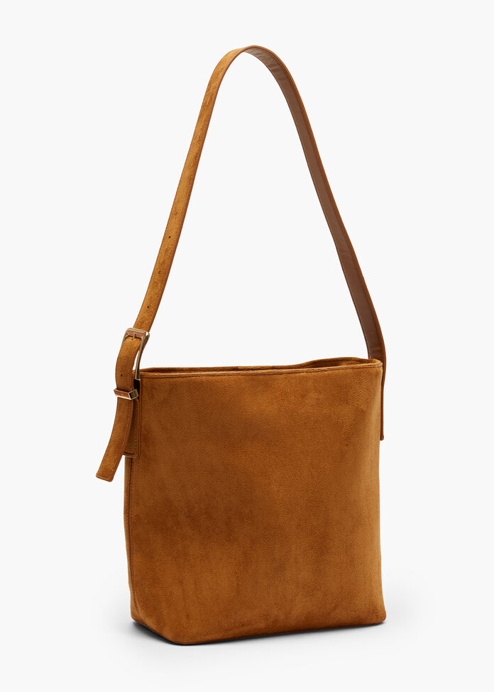 Faux Suede Shoulder Bag, , hi-res