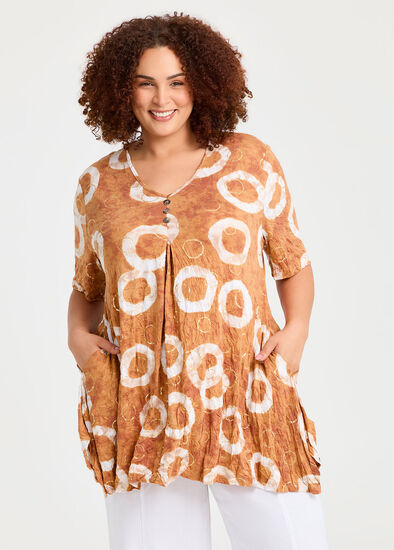 Plus Size Piia Spot Foil Bamboo Crush Tunic
