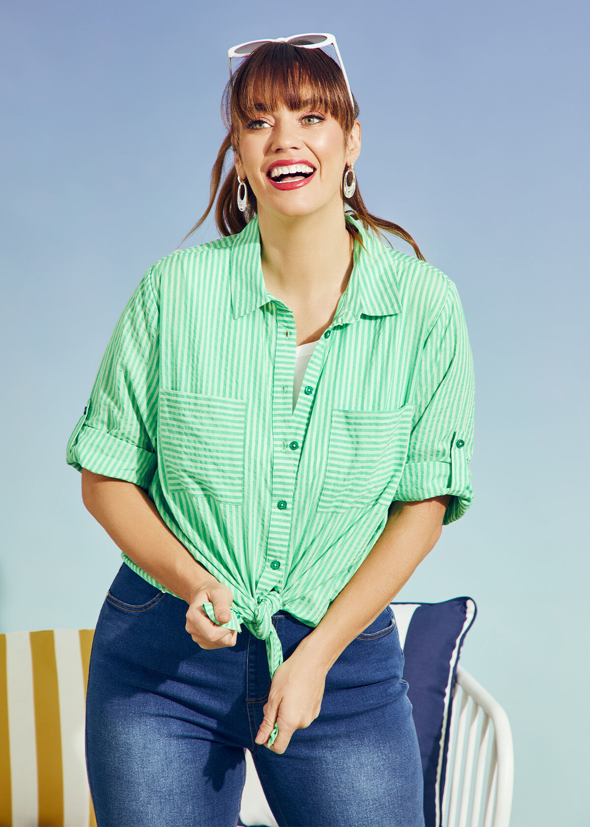 Plus Size Blouses Shirts Curve Button Down Tops Taking Shape AU