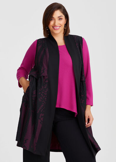 Plus Size Holly Jacquard Longline Vest