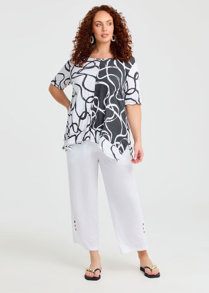 Bamboo Monochrome Top, PRINT, hi-res