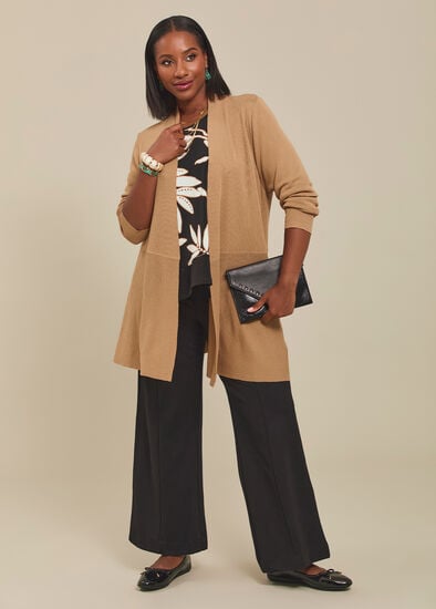 Plus Size Peplum Milano Natural Cardigan