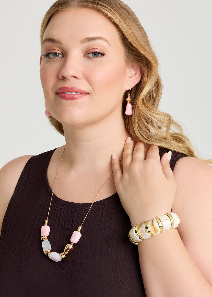Adjustable Resin Bead Necklace, , hi-res