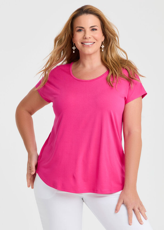 Natural Round Neck Everyday T-shirt, , hi-res