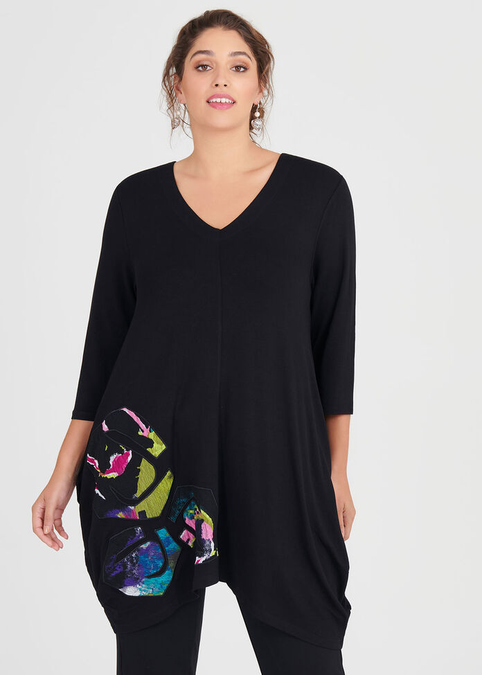 Applique Natural Tunic, , hi-res