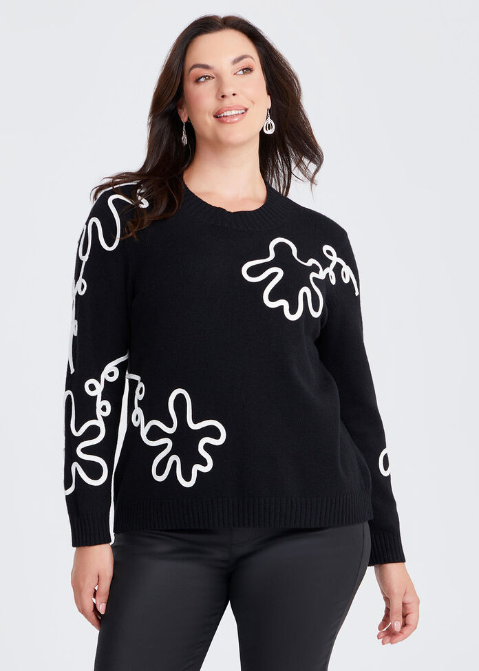 Shop Plus Size Linear Applique Jumper, Black | Taking Shape NZ