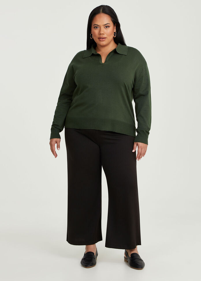 Ribbed Wide Leg Pant, , hi-res