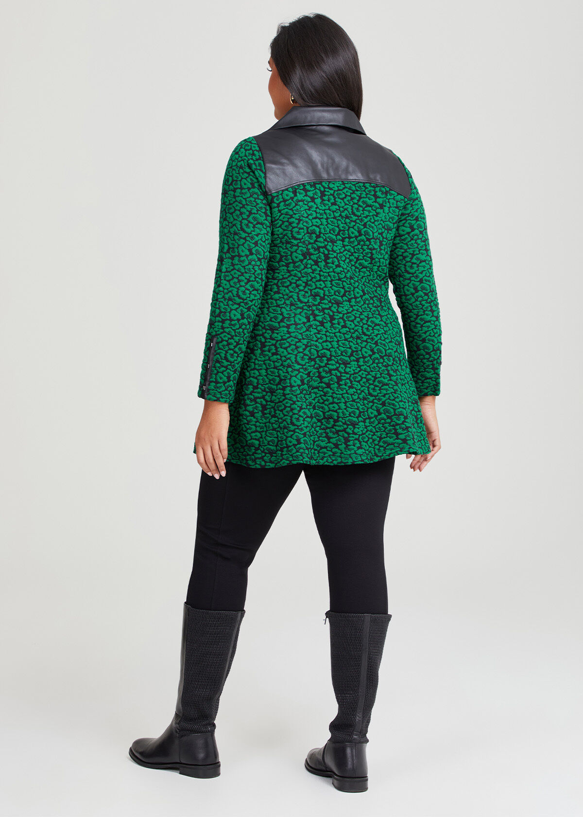Green leopard jacket clearance