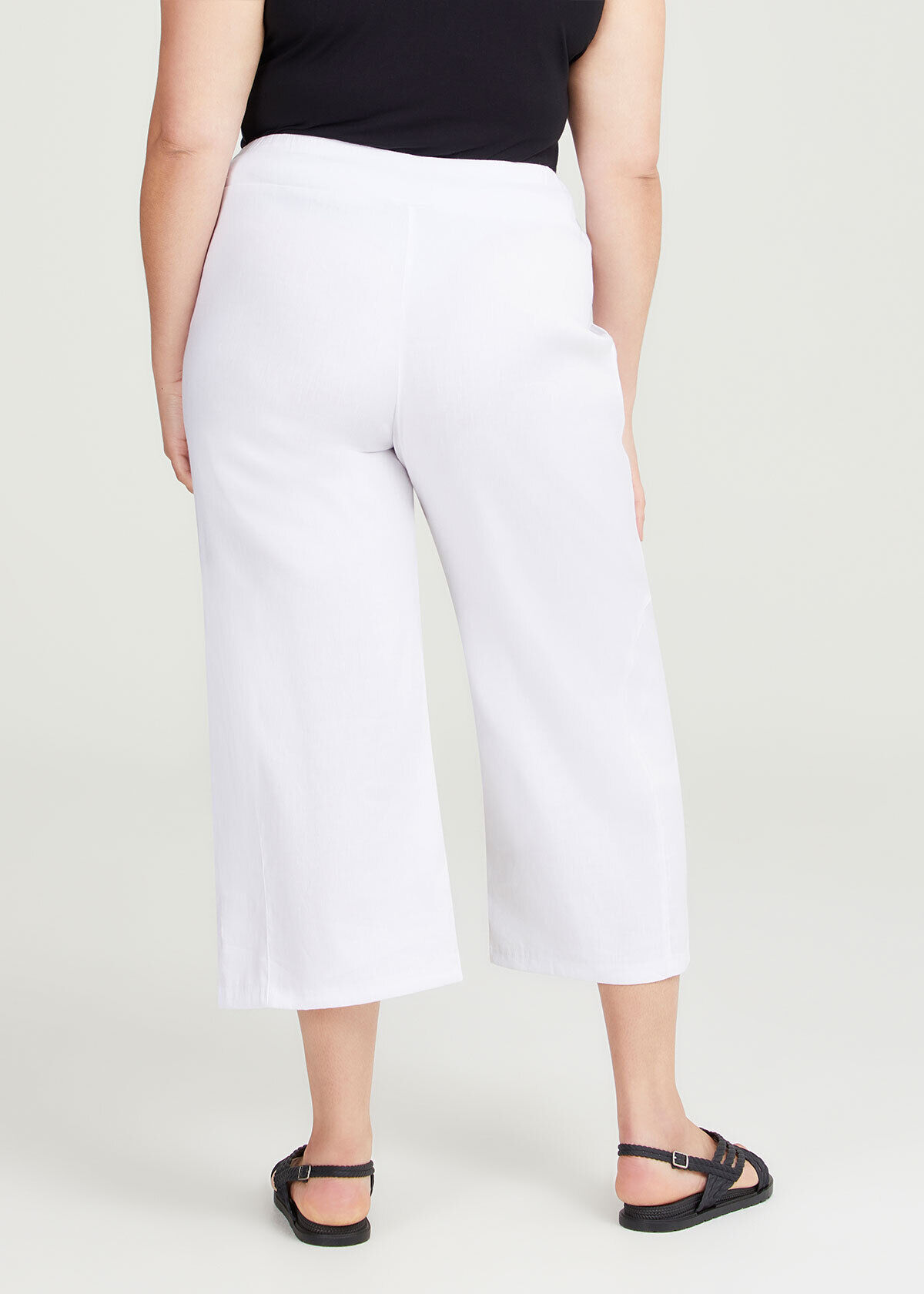 Stretch Linen Foundation Crop Pant