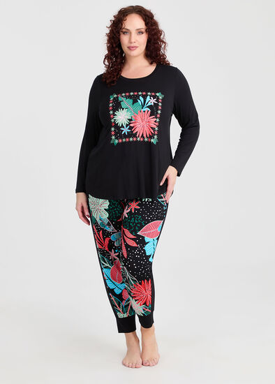 Plus Size Bamboo Floral Fiesta Pyjama Pant