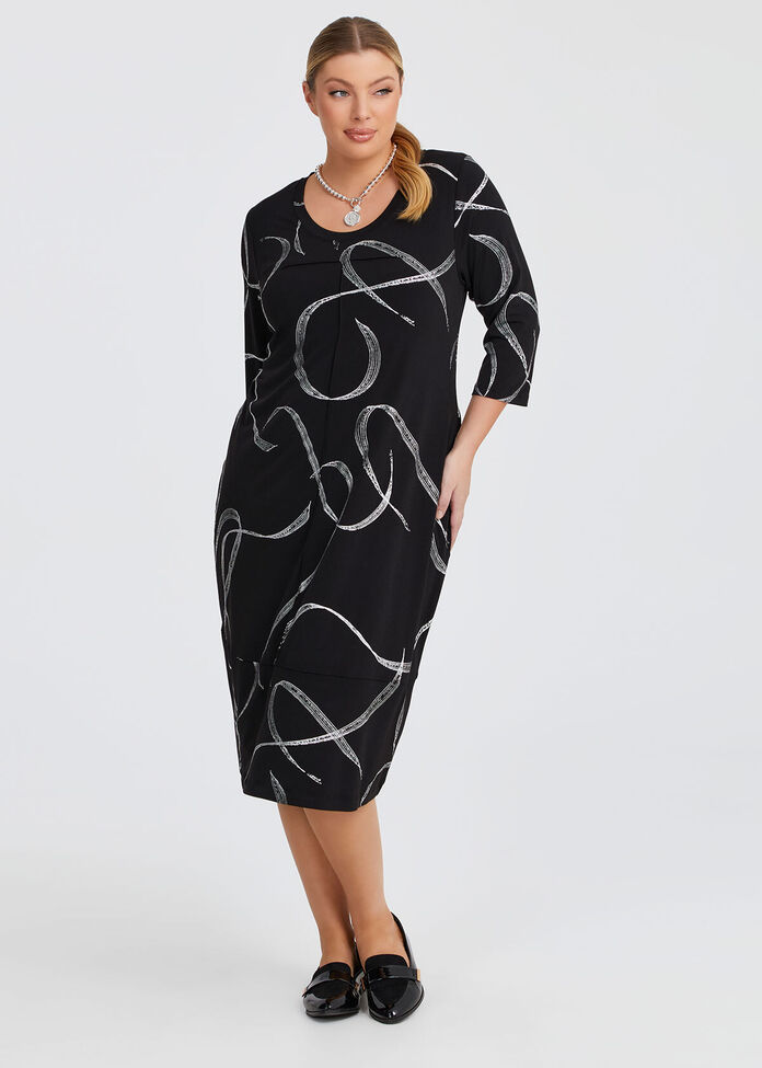 Shop Plus Size Foil Atlas Dress, Print Taking Shape AU