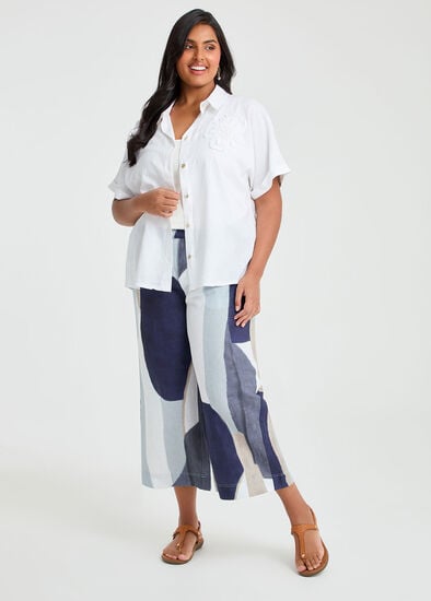 Plus Size Linen Quartz Crop Pant