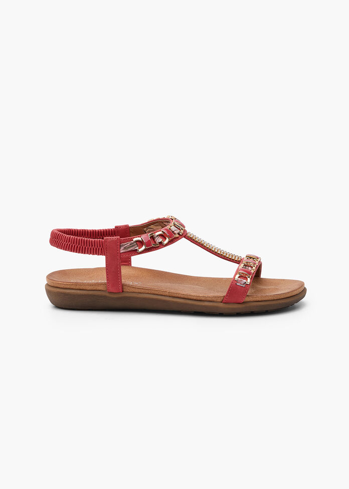 Shop Red Trim Detail Sandal | Comfortable Shoes | Taking Shape AU