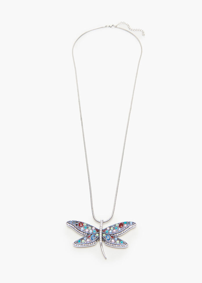 Bright Dragonfly Necklace, , hi-res