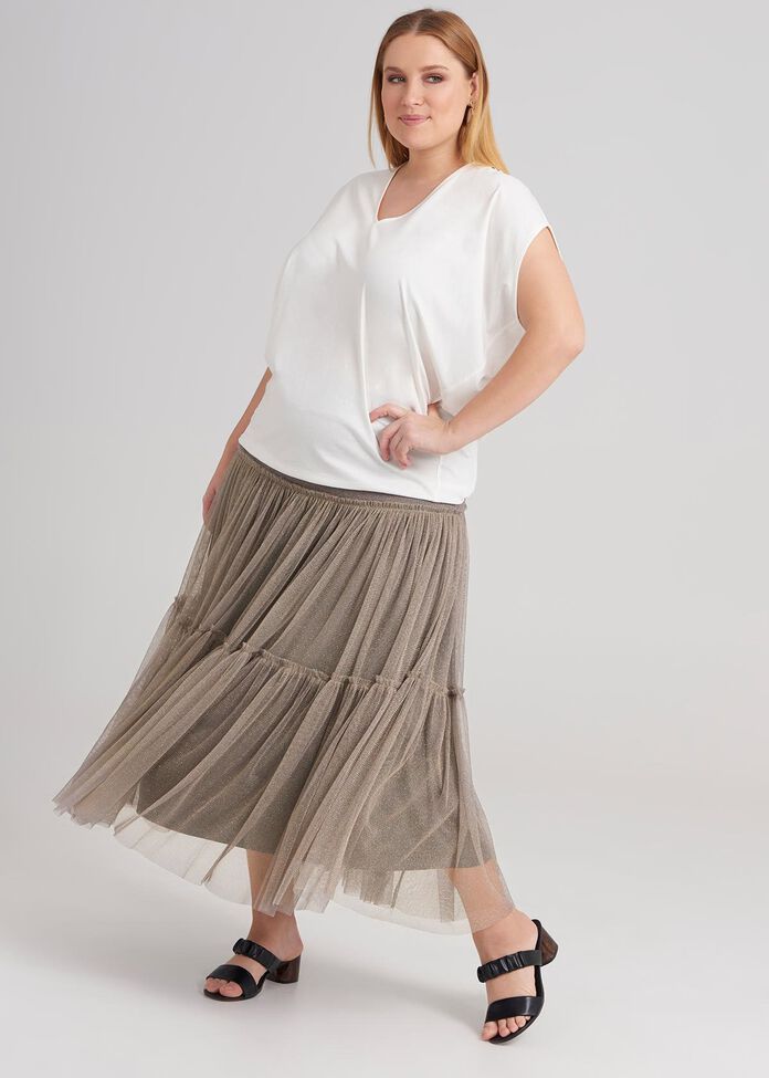 Shop Plus Size Gathered Tulle Skirt in Gold | Taking Shape AU