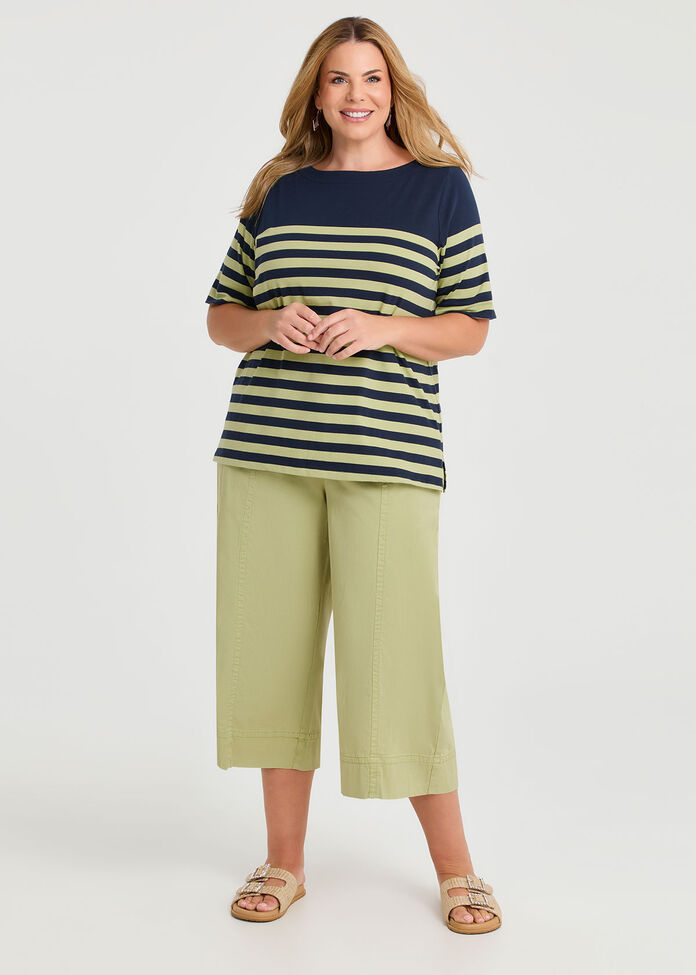 Cotton Breton Stripe Top, , hi-res