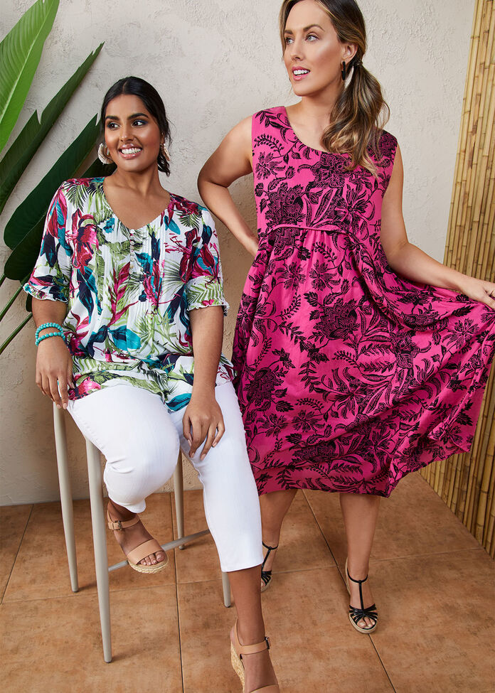 Shop Cotton Tropical Top in Print in sizes 12 to 30 | Taking Shape AU