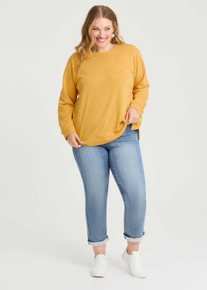 Printed Boyfriend Tunic Sweat, , hi-res