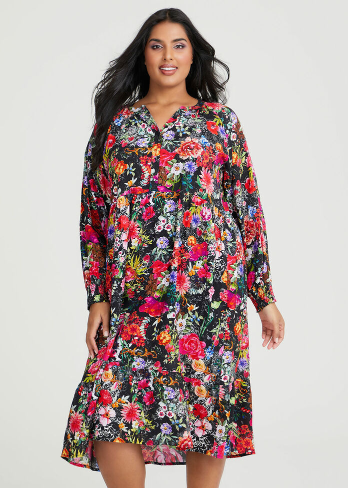 Shop Plus Size Natural Floral Fields Dress in Multi | Taking Shape AU