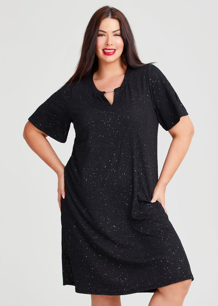 Cocktail Sparkle Knit Dress, , hi-res