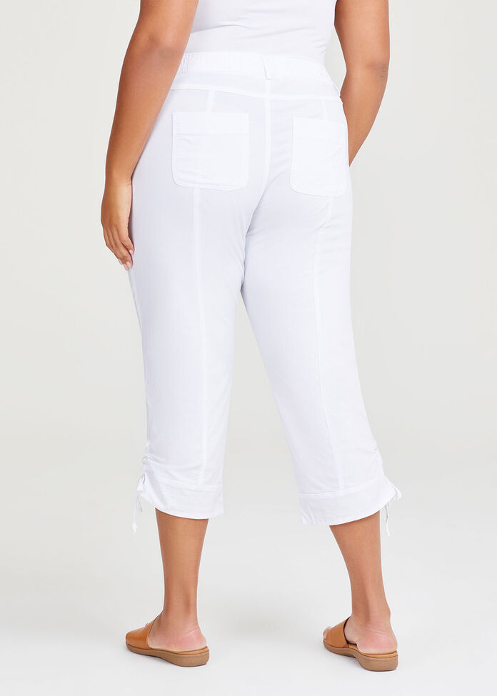 Plus Size Castaway Cargo 3/4 Pant White Taking Shape AU