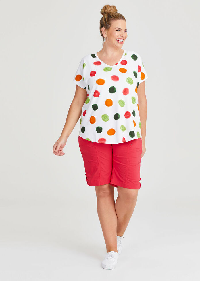 Cotton Painted Spot T-shirt, , hi-res