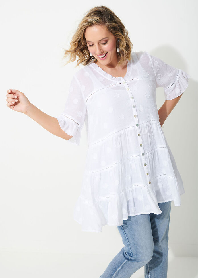Dobby Romance Tunic, , hi-res