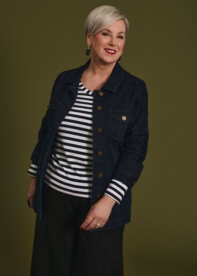 Plus Size Cotton Blend Casual Denim Jacket