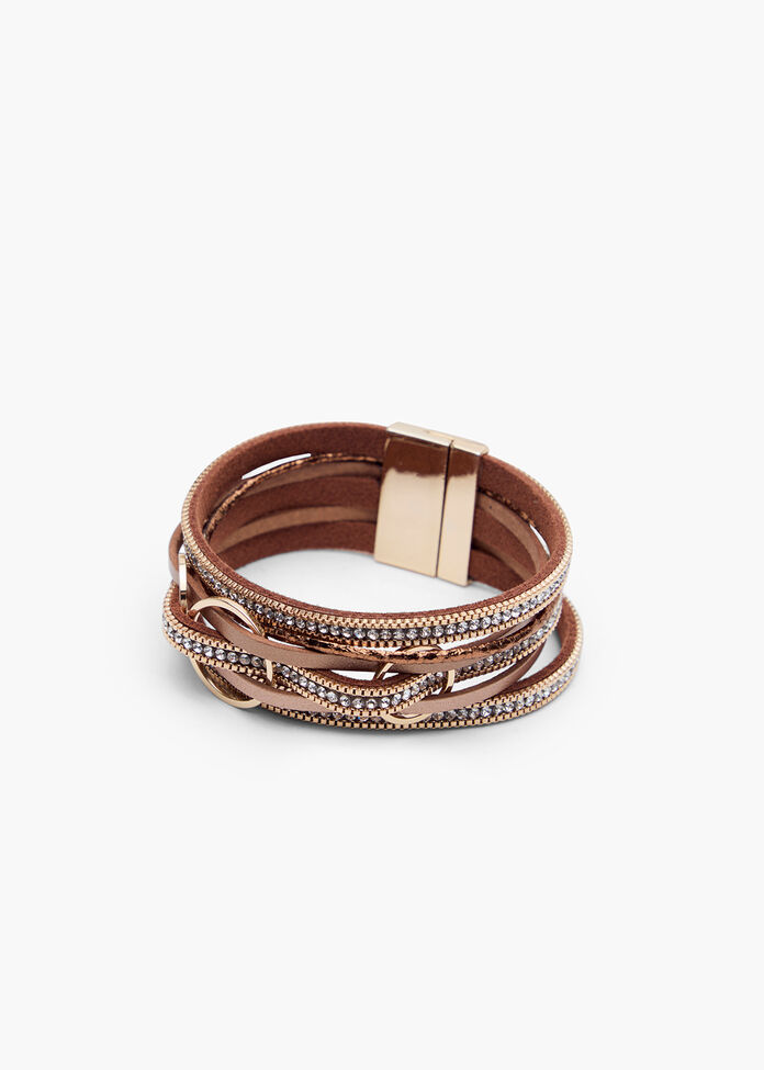 Metallic Clasp Ring Bracelet, , hi-res