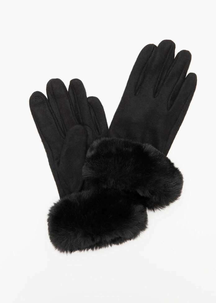 Fur Trim Gloves, , hi-res