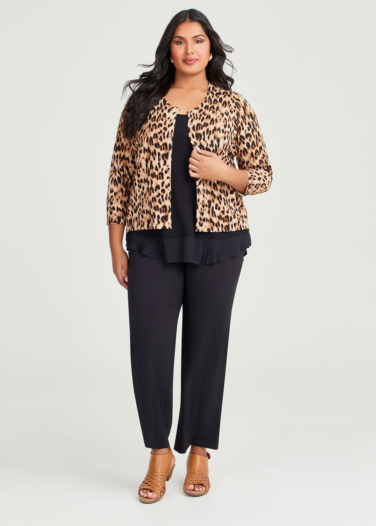 Leopard print short cardigan on sale