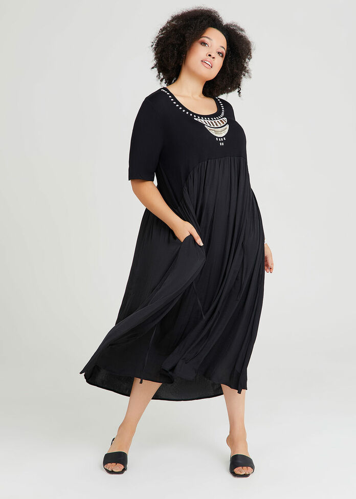 Shop Plus Size Bamboo Luxe Maxi Tie Dress in Black | Sizes 12-30 ...