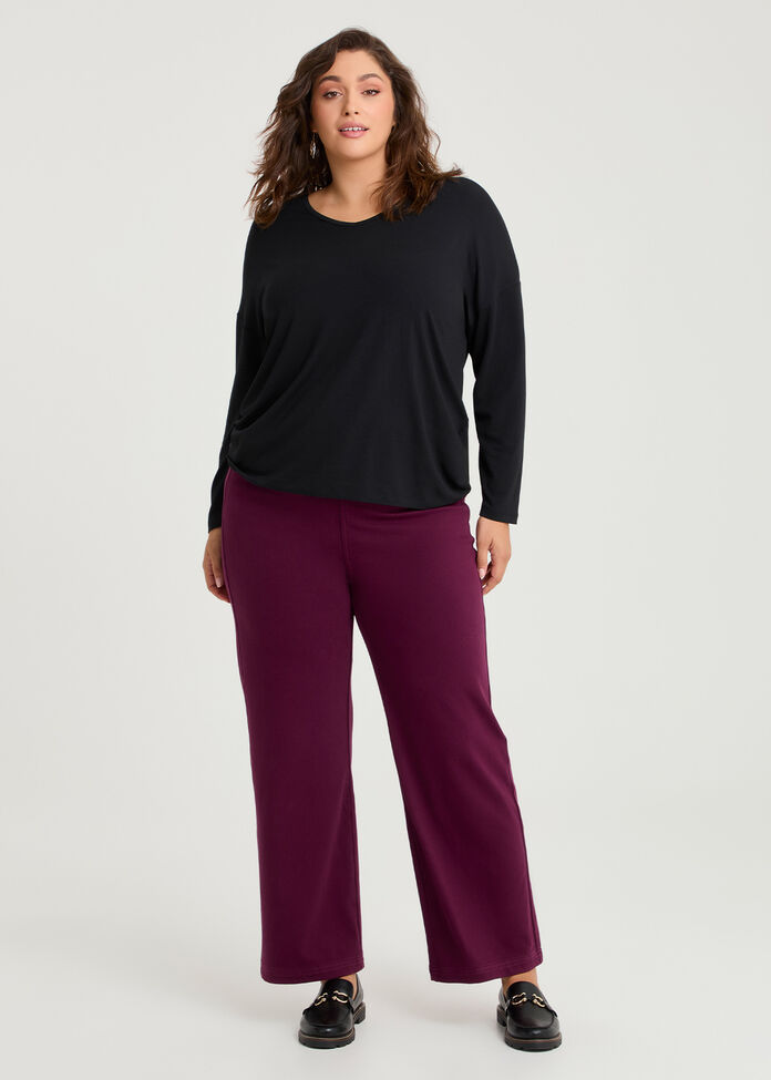 Australian Wool Blend V-neck Top, , hi-res