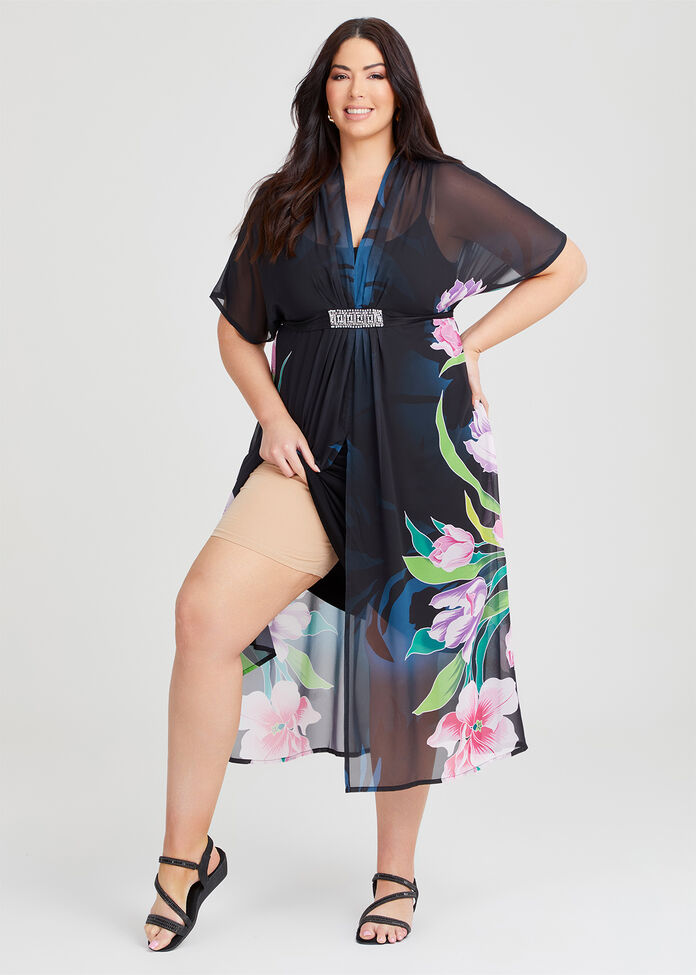 Shop Plus Size Floral Drape Maxi Dress in Multi | Taking Shape NZ