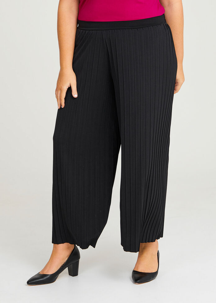 Pleated Wide Leg Evening Pant, , hi-res