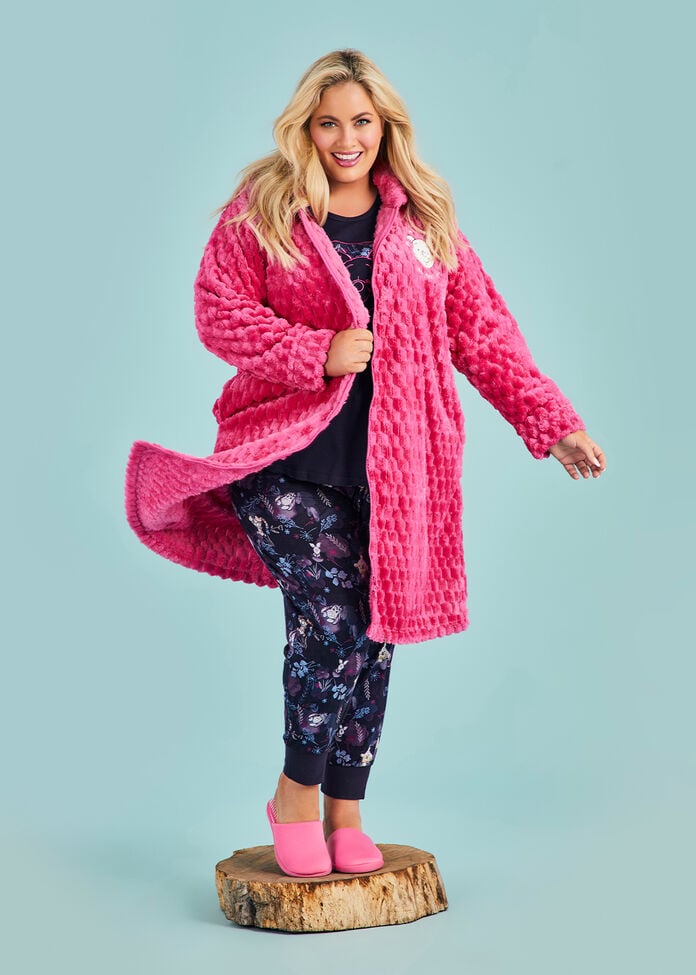 Shop Plus Size Winnie the Pooh Hooded Zip Up Dressing Gown, Pink