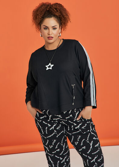 Plus Size Texture Angle Hem Top