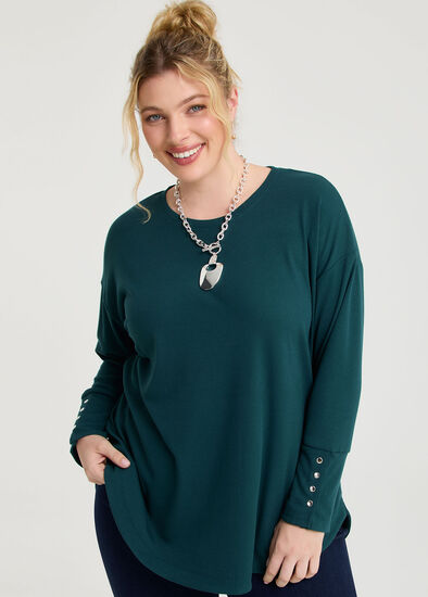Plus Size Rib Hi-lo Top