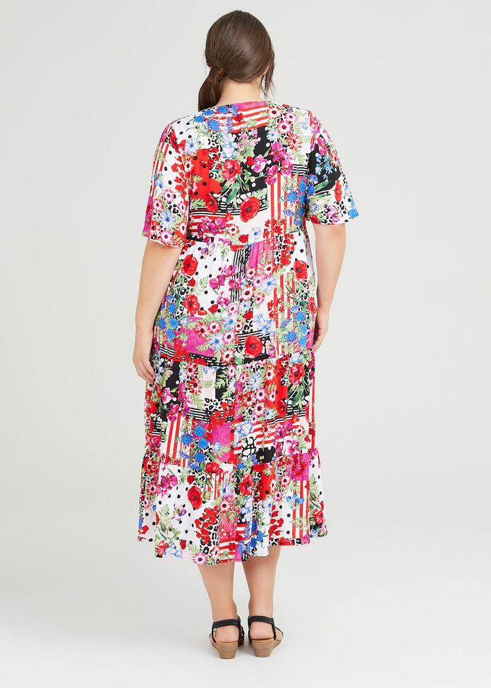 Shop Plus Size Bamboo Wild Soul Tier Dress in Multi | Sizes 12-30 ...
