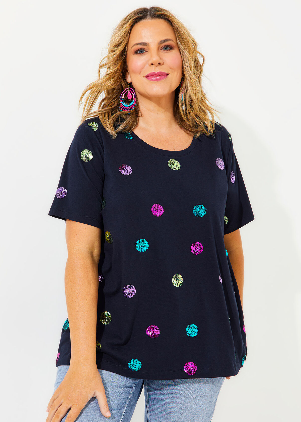sequin top plus size uk