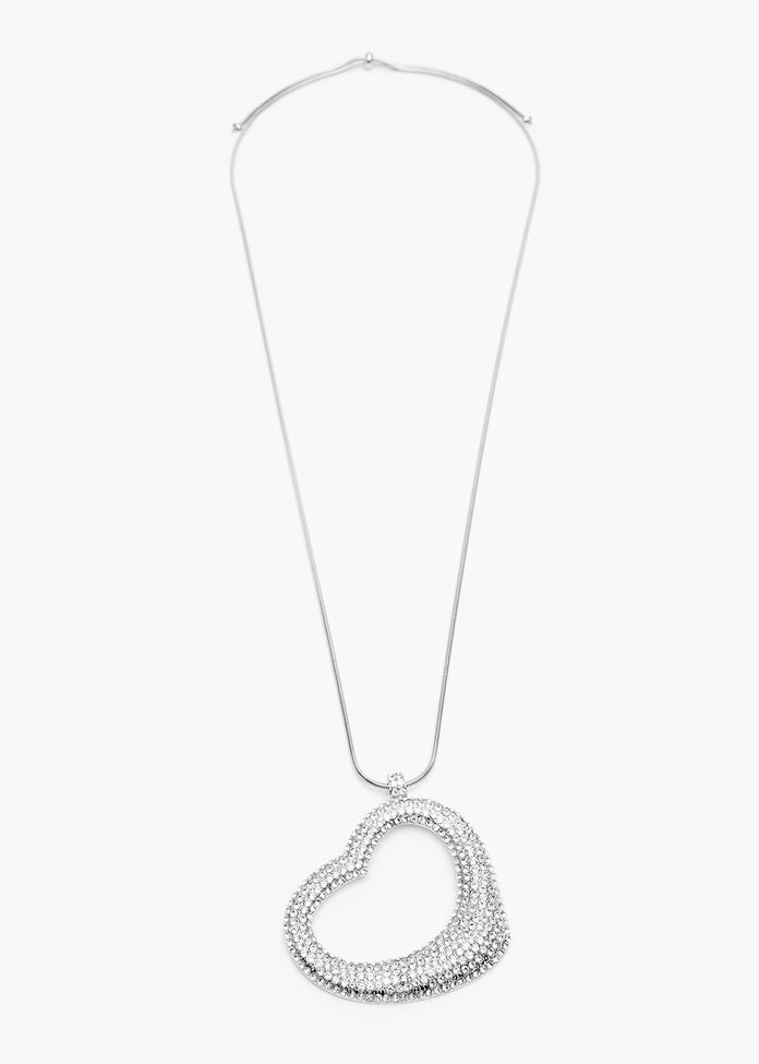 Diamante Heart Necklace, , hi-res